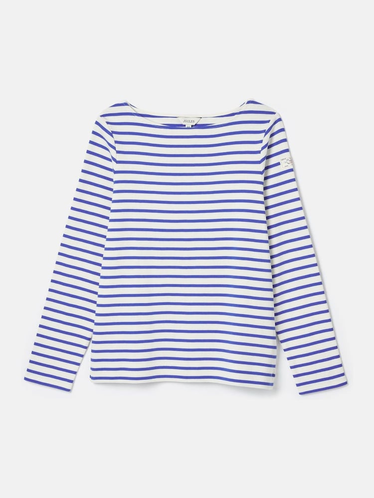 Joules Harbour Blue/White Boat Neck Breton Top - Image 6 of 6
