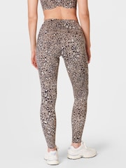 Sweaty Betty Brown Luxe Leopard Print Full Length Power Workout Leggings - Image 2 of 9