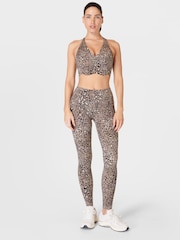 Sweaty Betty Brown Luxe Leopard Print Full Length Power Workout Leggings - Image 3 of 9