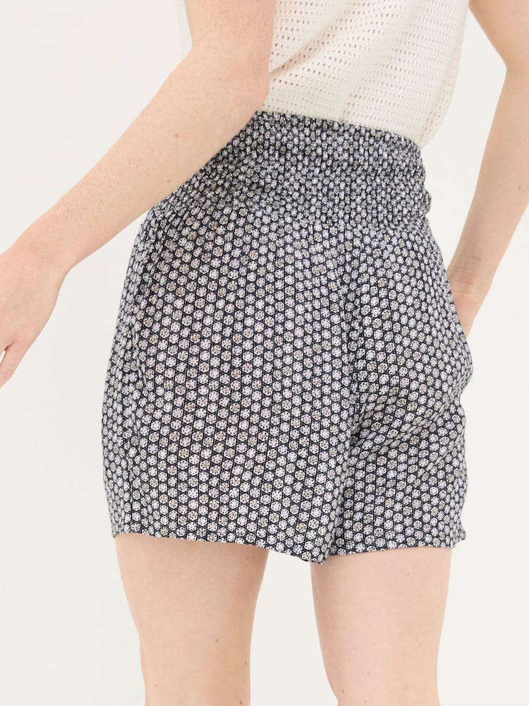 FatFace Rylee Black Star Geo Shirred Shorts - Image 2 of 5
