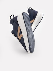 Navy Blue Wide Fit (G) Elastic Lace Trainers - Image 4 of 7