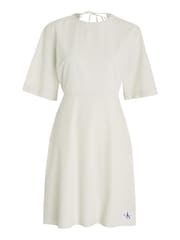 Calvin Klein Natural 100% Cotton Back Detail Seersucker Dress - Image 1 of 6