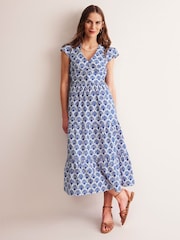Boden Blue May 100% Cotton Midi Tea Dress - Image 1 of 6