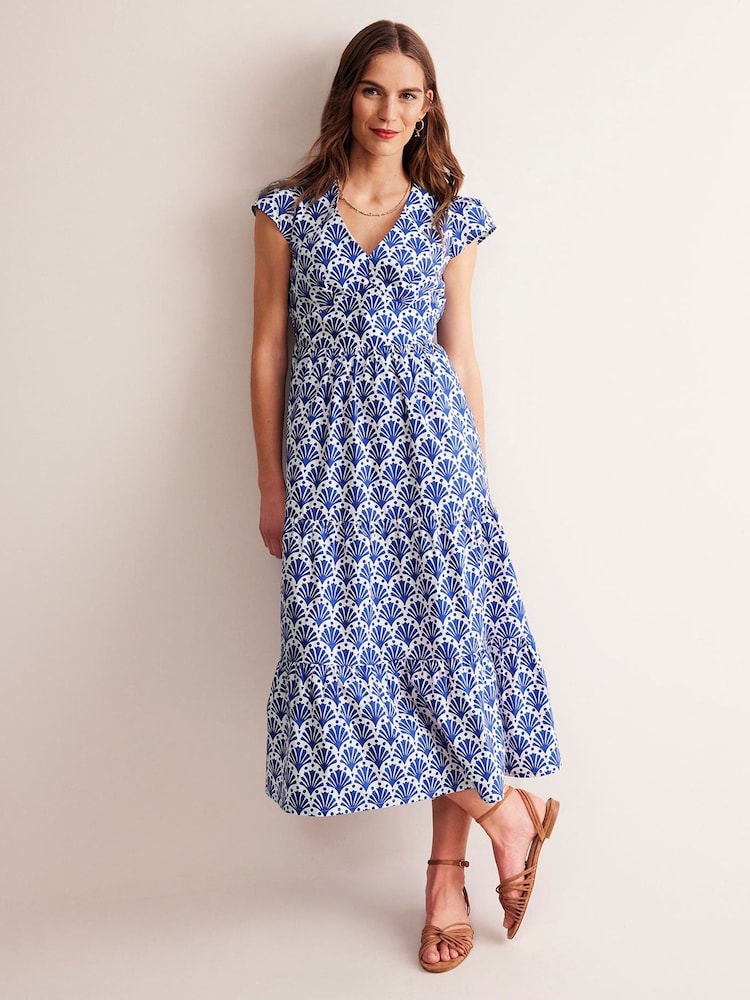 Boden Blue May 100% Cotton Midi Tea Dress - Image 1 of 6
