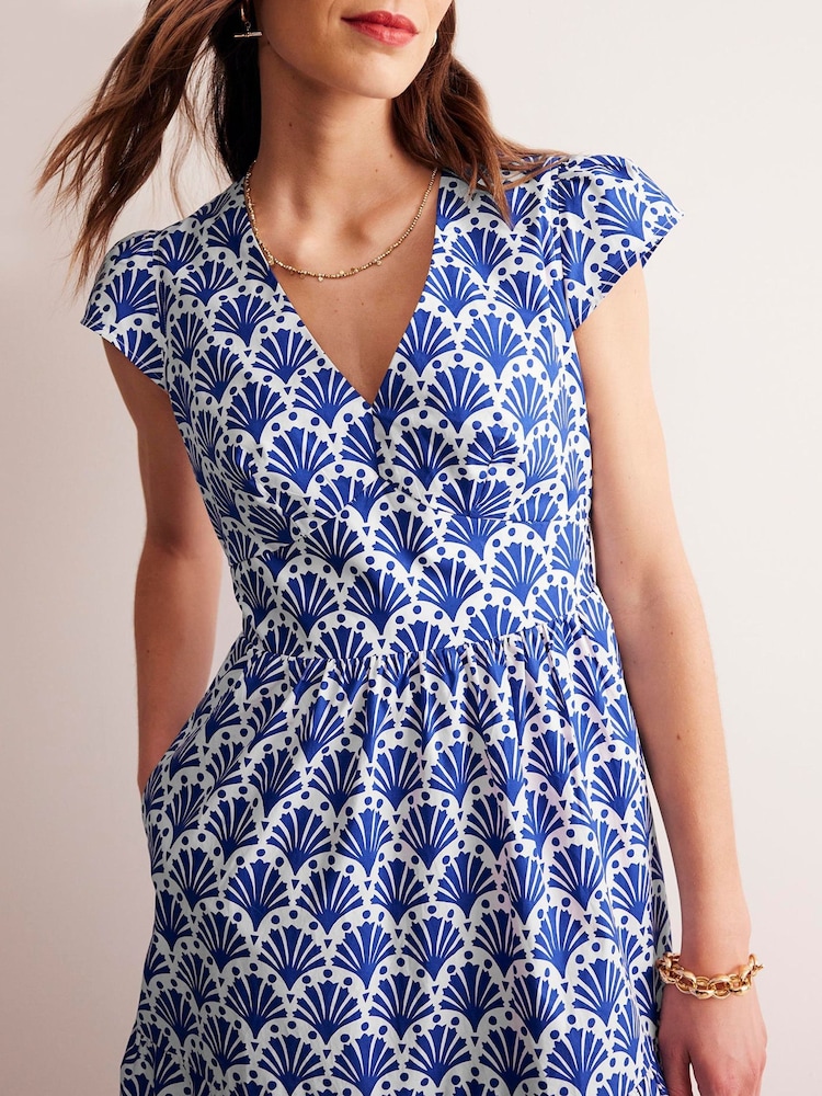 Boden Blue May 100% Cotton Midi Tea Dress - Image 2 of 6
