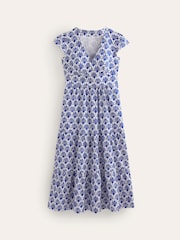 Boden Blue May 100% Cotton Midi Tea Dress - Image 6 of 6