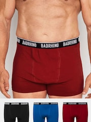 BadRhino Big & Tall Black 100% Cotton Boxers 3 Pack - Image 1 of 4