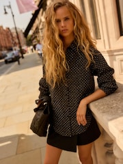 Black Rhinestone Sparkle Shacket - Image 1 of 8