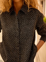 Black Rhinestone Sparkle Shacket - Image 3 of 8