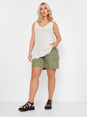 Yours Curve Cream Crochet Knitted Vest - Image 3 of 5