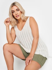 Yours Curve Cream Crochet Knitted Vest - Image 5 of 5