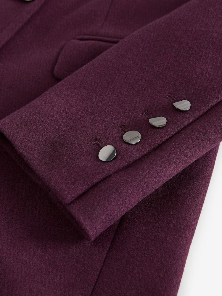 Berry Red Revere Collar Coat - Image 10 of 10 Berry Red Revere Collar Coat - Image 10 of 10
