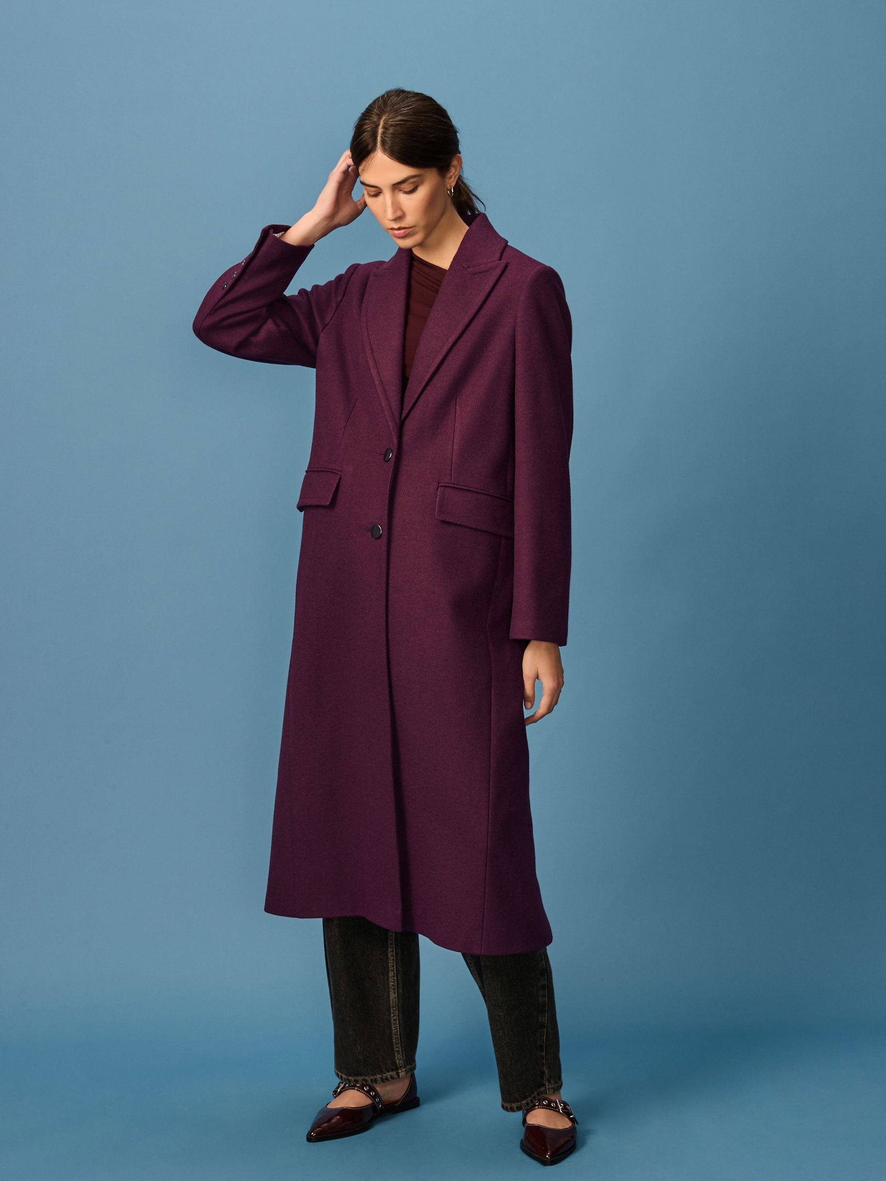 Buy Berry Red Revere Collar Coat from Next Turkey