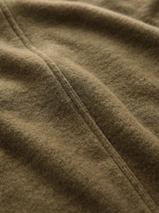 Olive Khaki Green Cosy Soft Touch Rib Seam Detail Crew Neck Jumper - Image 7 of 7