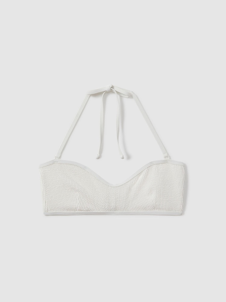 Good American Always Fits bikinitop met textuur en halterhals - Image 2 of 5