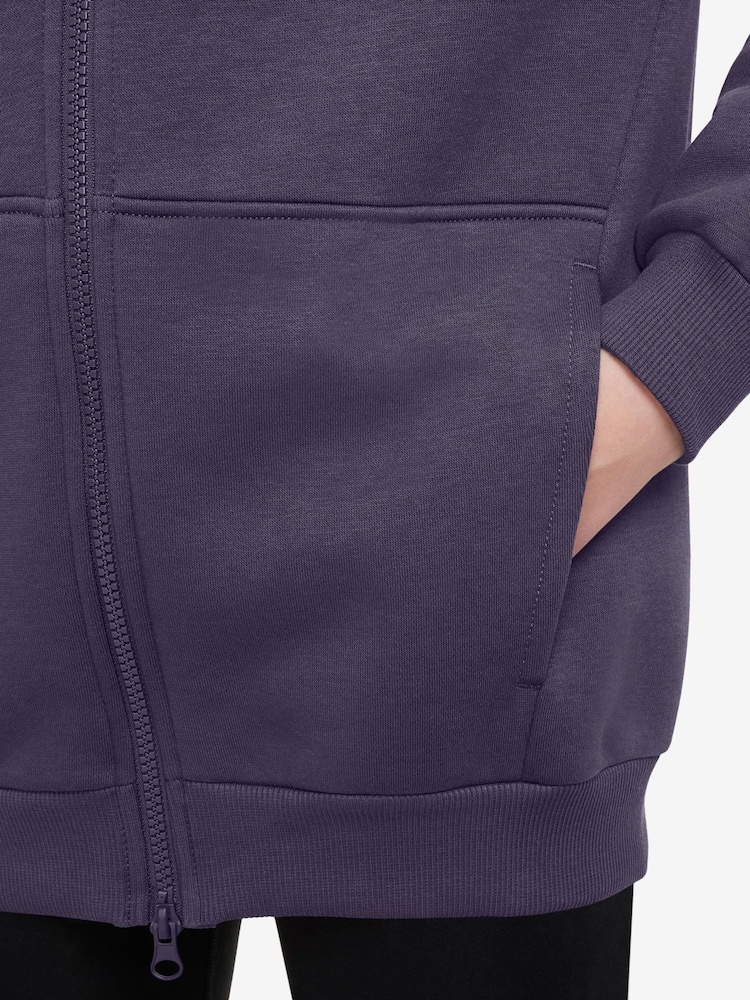 Nike Purple Raisin Purple Raisin Oversized Club Fleece Zip Up Hoodie - Image 3 of 3
