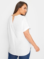 Yours Curve White Notch Neck Blouse - Image 3 of 5