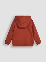 JoJo Maman Bébé Rust Orange Fox Appliqué Reversible Hoodie - Image 3 of 8