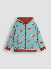 JoJo Maman Bébé Rust Orange Fox Appliqué Reversible Hoodie - Image 4 of 8