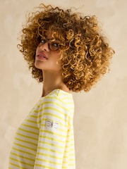 Joules Harbour Yellow/White Boat Neck Breton Top - Image 5 of 6