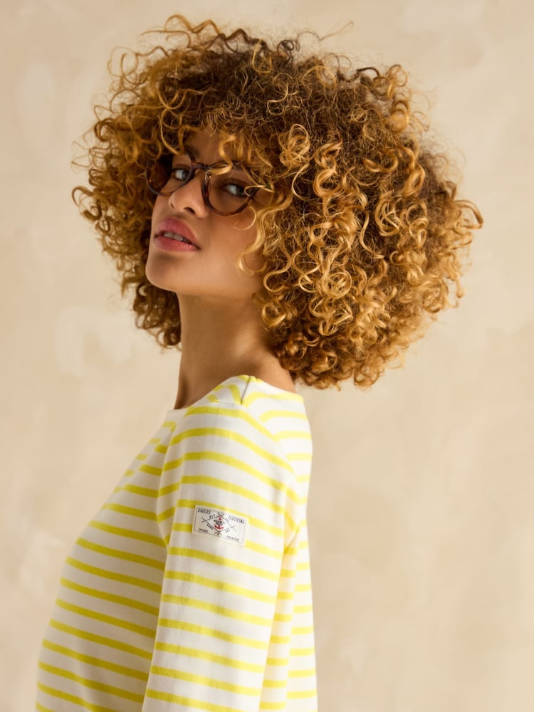 Geel/wit - Joules Harbour Boat Neck Breton Top - Image 5 of 6