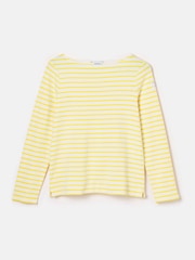 Joules Harbour Yellow/White Boat Neck Breton Top - Image 6 of 6