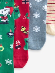 Snoopy Christmas Ankle Socks 4 Pack - Image 6 of 7
