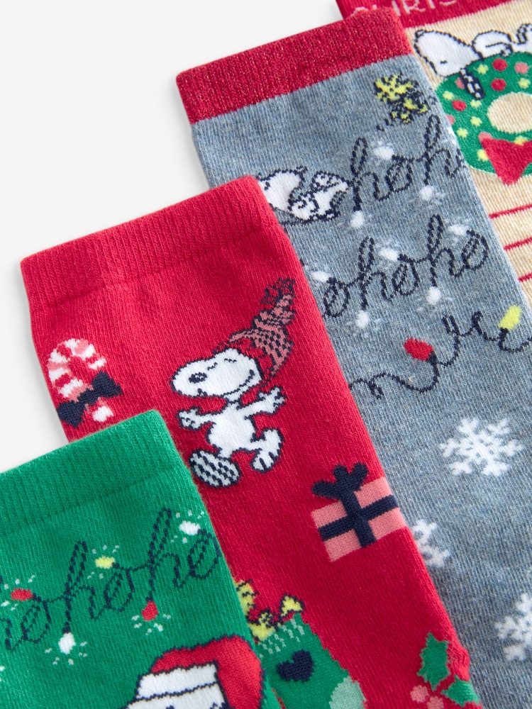 Snoopy Christmas Ankle Socks 4 Pack - Image 7 of 7