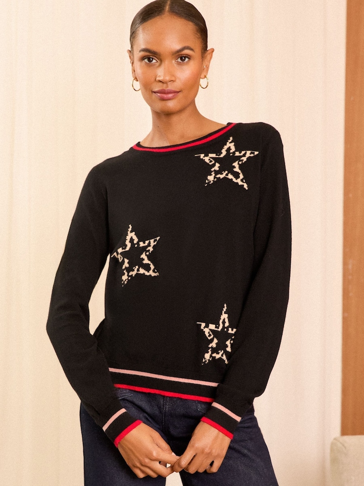 Love & Roses Black Fine Gauge Wrap Jumper - Image 1 of 4 Love & Roses Black Fine Gauge Wrap Jumper - Image 1 of 4