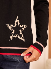 Love & Roses Black Fine Gauge Wrap Jumper - Image 2 of 4