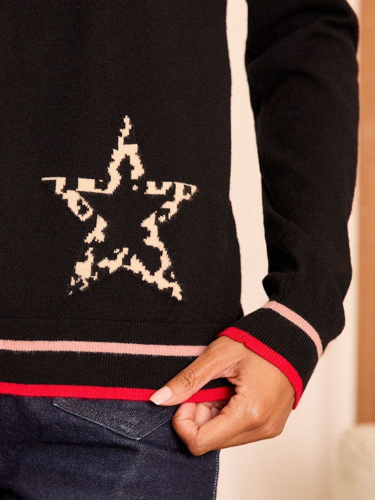 Love & Roses Black Fine Gauge Wrap Jumper - Image 2 of 4