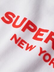 Superdry White 100% Cotton Sport Luxe Crew Sweatshirt - Image 6 of 6