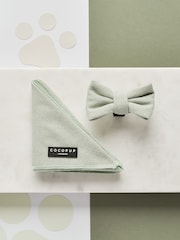 Cocopup Sage Tweed Dog Poop Bag Holder Bandana Bow Tie and Treat Pouch Bundle - Image 3 of 4