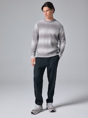 Grey Relaxed Fit Ombre Crew Jumper with Wool - Image 2 of 8