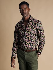 Charles Tyrwhitt Blue Classic Fit Liberty Fabric Floral Print 100% Cotton Shirt - Image 1 of 5