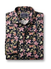 Charles Tyrwhitt Blue Classic Fit Liberty Fabric Floral Print 100% Cotton Shirt - Image 3 of 5