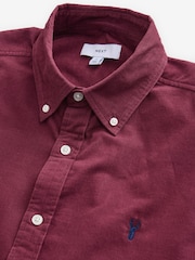 Burgundy Red Long Sleeve Cord 100% Cotton Oxford Shirt - Image 8 of 9