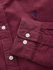 Burgundy Red Long Sleeve Cord 100% Cotton Oxford Shirt - Image 9 of 9