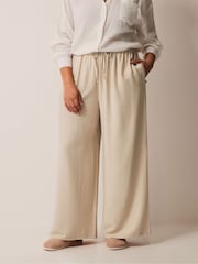 Curve Wide Leg Air Flow White Ground Trousers - Image 1 of 4