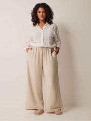 Curve Wide Leg Air Flow White Ground Trousers - Image 2 of 4