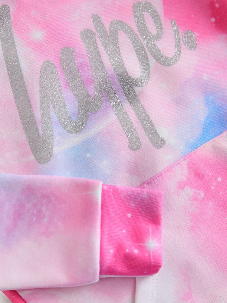 Różowy - Hype. Girls Pink Space 100% Cotton Hoodie - Image 3 of 3