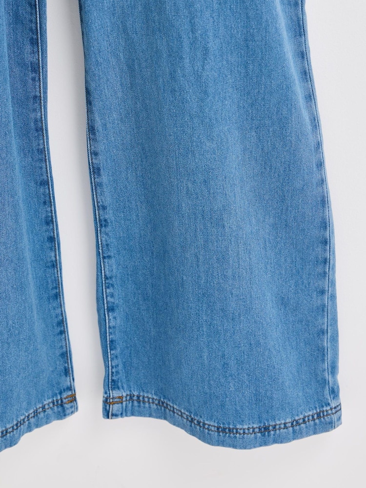 Oliver Bonas Blue Denim Puff Sleeve Jumpsuit - Image 9 of 9