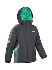 Azul medio - Chaqueta de nieve para niños con forro polar Raptor de Mountain Warehouse - Imagen 2 de 5