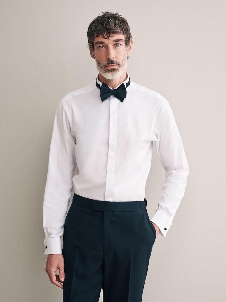 White Signature 100% Egytian Cotton Wing Collar Occasion Shirt - Image 1 of 8