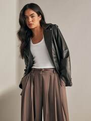 Wine Skinny Leather Belt - Image 1 of 4