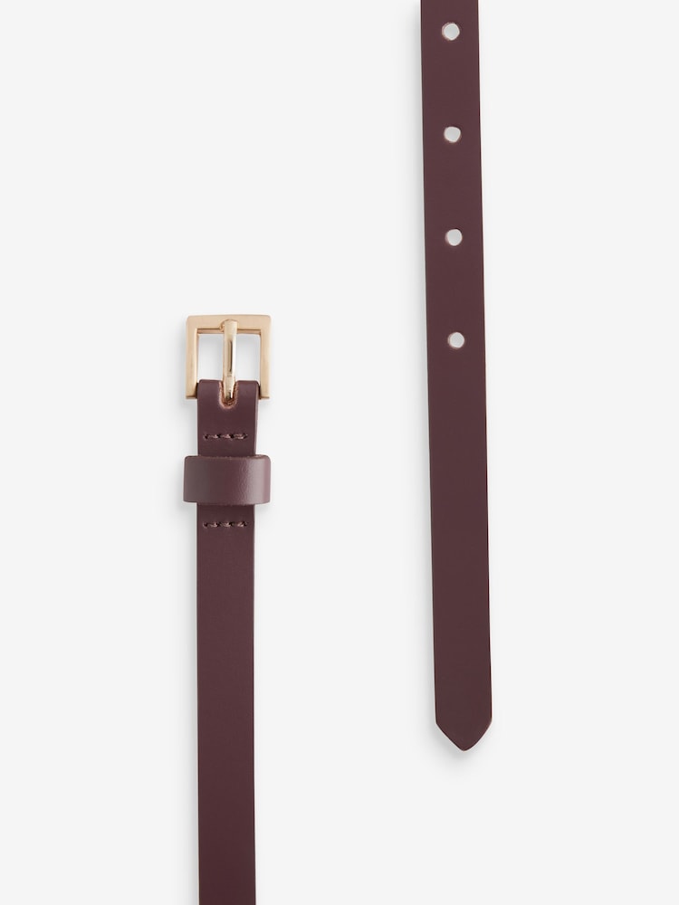 Wine Skinny Leather Belt - Image 4 of 4