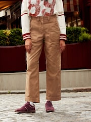 Camel Barrel 100% Cotton Trousers - Image 2 of 10