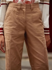 Camel Barrel 100% Cotton Trousers - Image 5 of 10