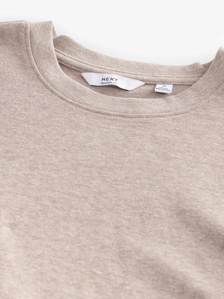 Stone Marl Relaxed Fit Heavyweight T-Shirt - Image 6 of 7