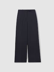 Reiss Navy Solene Wide Leg Split Hem Trousers - Image 2 of 6